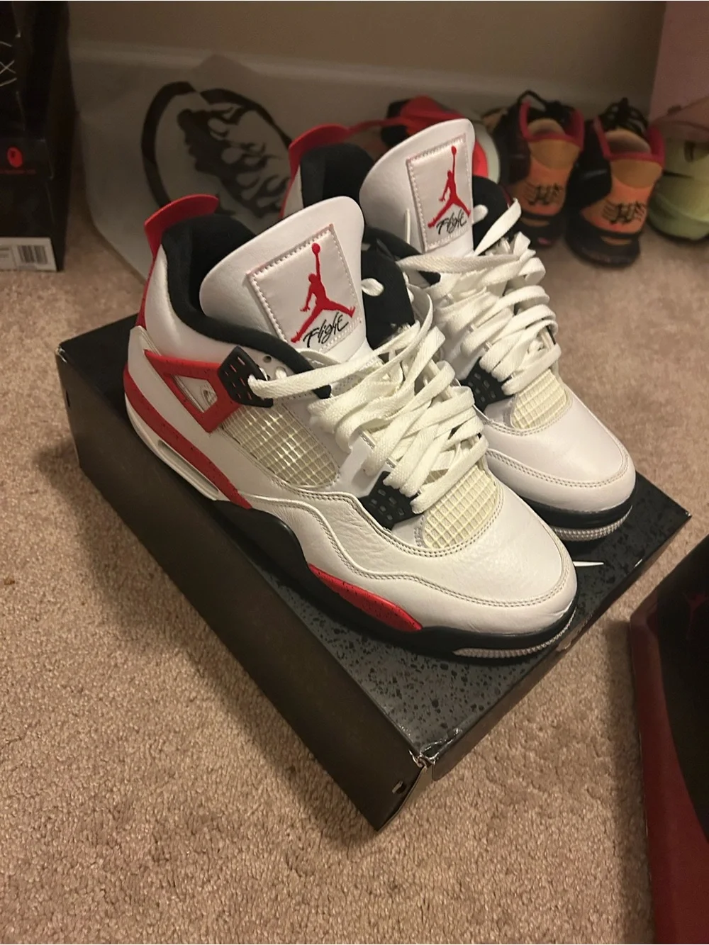 Jordan White Red Retro Basketball Sneakers